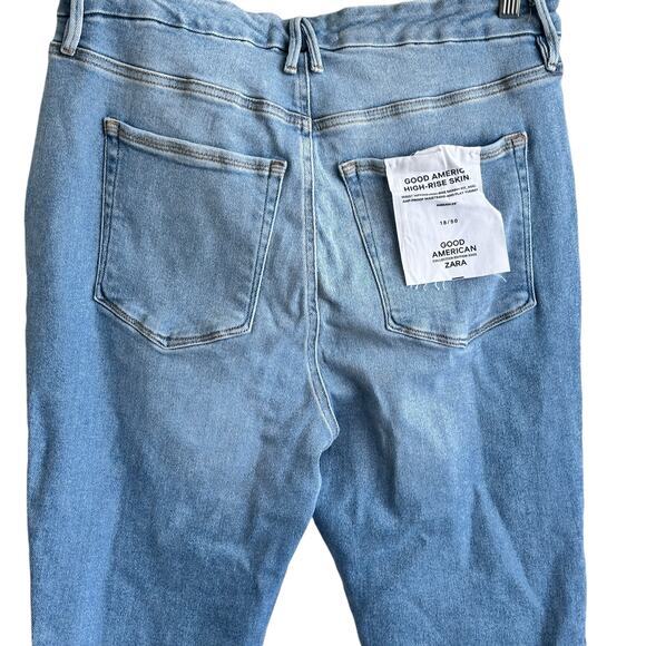 NWT Good American x Zara waist nipping high rise skinny jeans SIZE 18 - Picture 7 of 12